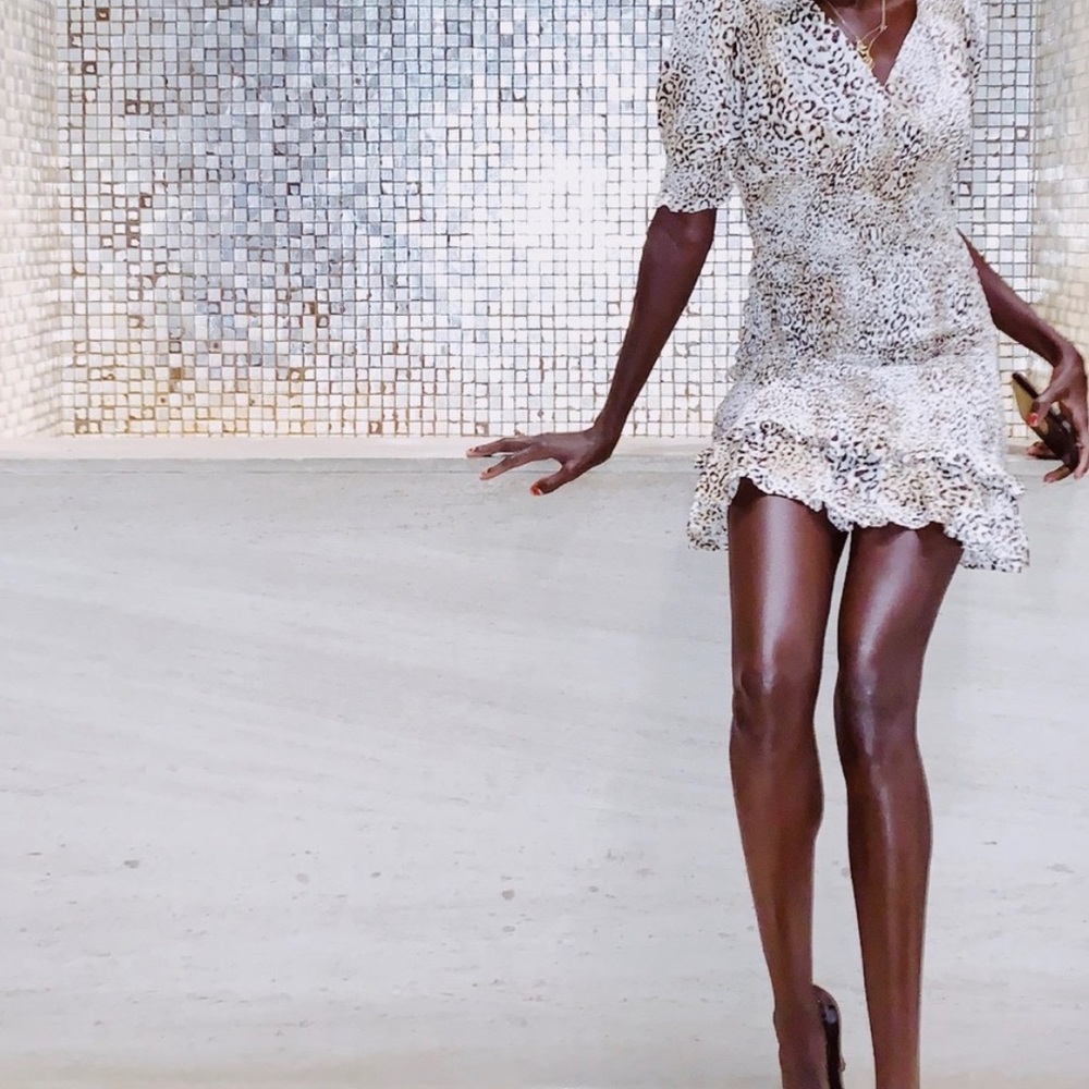 Faithful The Brand Leopard Print Rouched Dress